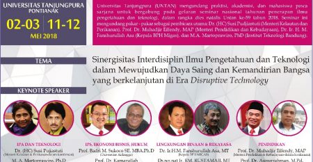 Seminar Nasional PIPT (Penerapan Ilmu Pengetahuan dan Teknologi) IV 2018